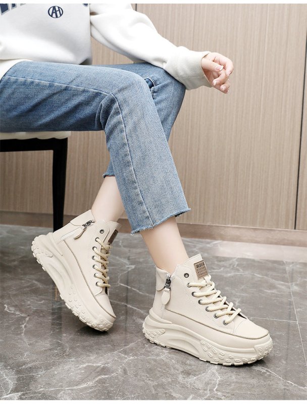 Round Toe Shoes Platform Height Increasing Casual Sneakers $38.57 Dana Fashion Color: Black Size: 35 Women's shoes Product information: Color: white, black, khaki Upper height: low top Heel height: mid heel (3-5CM) Size: 35, 36, 37, 38, 39, 40 Sole materi