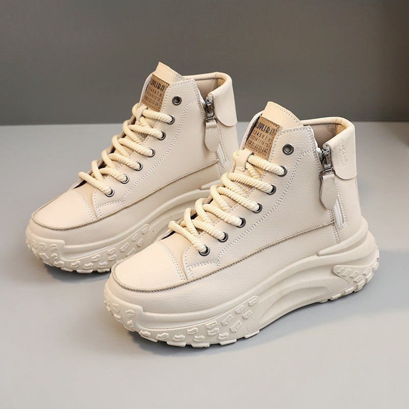 Round Toe Shoes Platform Height Increasing Casual Sneakers $38.57 Dana Fashion Color: Khaki Size: 35 Women's shoes Product information: Color: white, black, khaki Upper height: low top Heel height: mid heel (3-5CM) Size: 35, 36, 37, 38, 39, 40 Sole materi