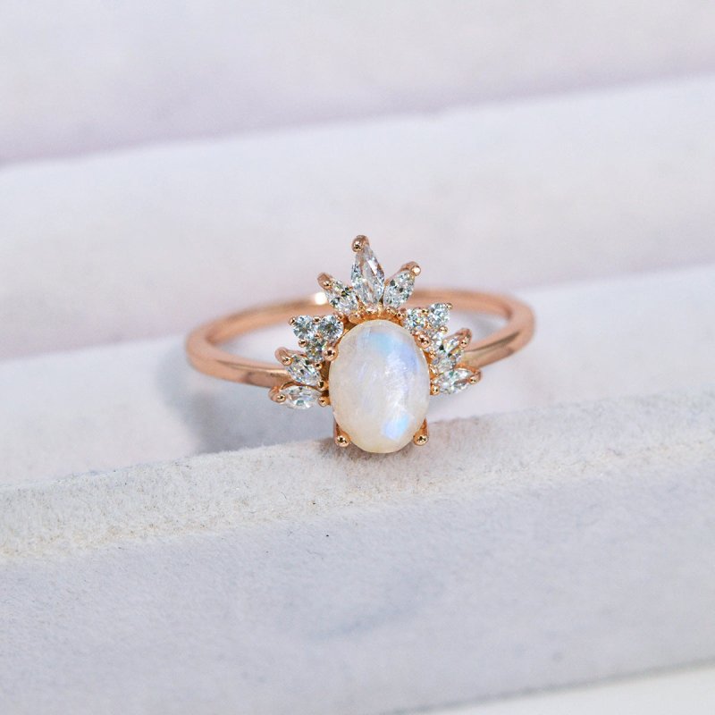 S925 Sterling Silver Oval Moonstone Micro Rhinestone Ring $39.00 Dana Fashion Color: MOON JZ1001 Size: No 6 Women's Accessories Product information: Type: Ring Treatment Process: Electroplating Color: MOON-JZ-100-1-AA Moonstone, MOON-JZ-100 white opal, MO
