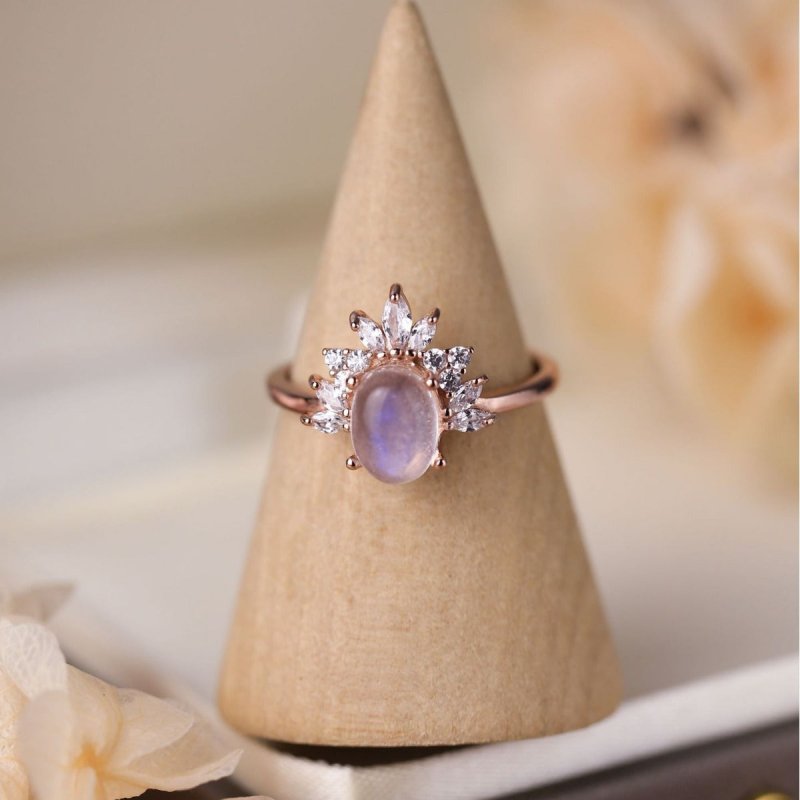 S925 Sterling Silver Oval Moonstone Micro Rhinestone Ring $39.00 Dana Fashion Color: MOON JZ100 Size: No 6 Women's Accessories Product information: Type: Ring Treatment Process: Electroplating Color: MOON-JZ-100-1-AA Moonstone, MOON-JZ-100 white opal, MOO