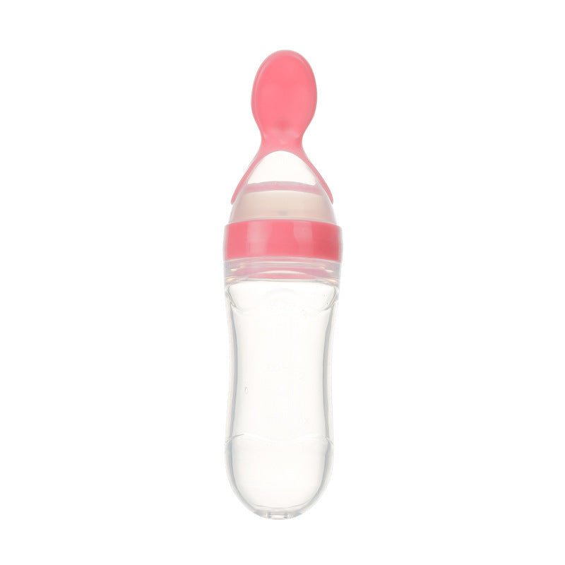 Safe Newborn Baby Feeding Bottle Toddler Silicone Squeeze Feeding Spoon Milk Bottle Baby Training Feeder Food Supplement $10.53 Dana Fashion Color: Pink style: A Baby & Mother Overview 1.Safe material: using food grade silicone material, free of BPA, safe