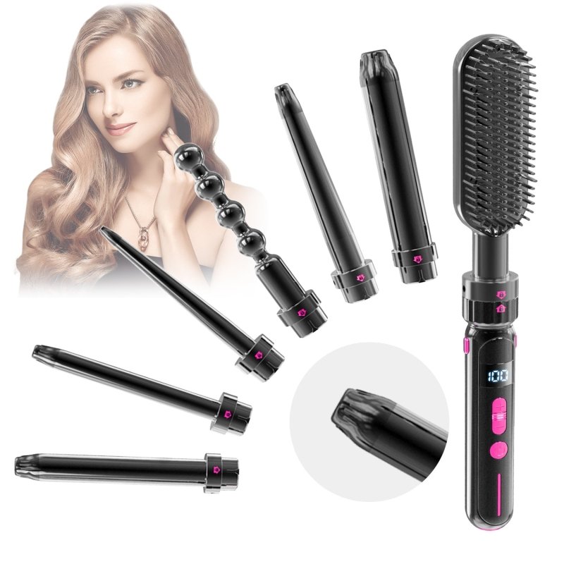 Safety Against Scalding Easy To Use Curly Hair Sticks $75.99 Dana Fashion Color: Black Electrical outlet: EU Beauty Tools Product information: Thermal conductor diameter: 21mm-30mm Product category: dual-purpose roll and straight Power supply method: wire