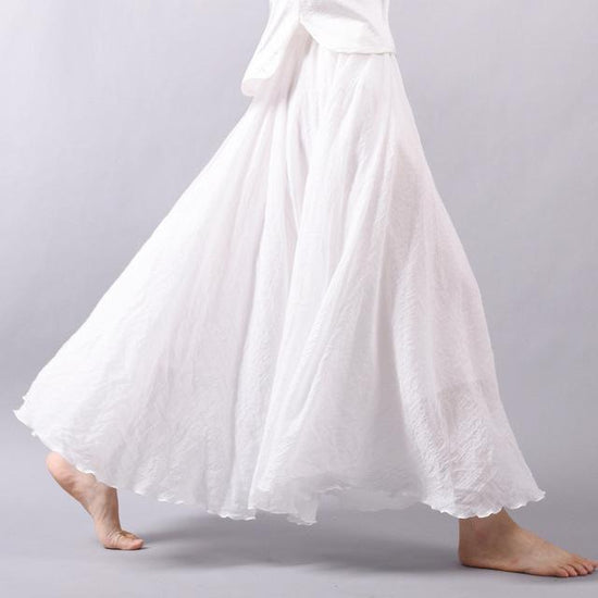 Saia Summer Skirts $50.50 Dana Fashion Color: White Size: M Women's clothing Style: literature, nationality pattern: plain Craft: collage / stitching Fabric Name: Cotton and linen Main fabric composition: linen Main fabric component content: 71%-80% Linin