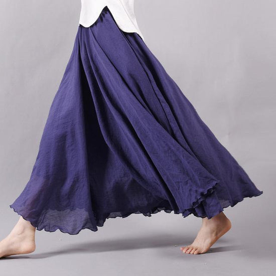 Saia Summer Skirts $50.50 Dana Fashion Color: Navy Size: L Women's clothing Style: literature, nationality pattern: plain Craft: collage / stitching Fabric Name: Cotton and linen Main fabric composition: linen Main fabric component content: 71%-80% Lining