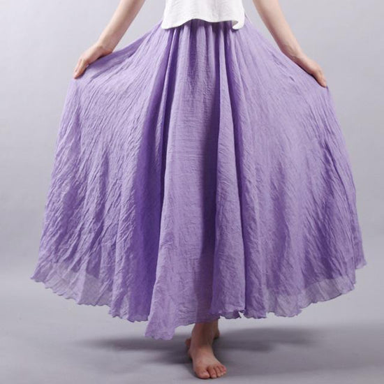 Saia Summer Skirts $50.50 Dana Fashion Color: Purple Size: L Women's clothing Style: literature, nationality pattern: plain Craft: collage / stitching Fabric Name: Cotton and linen Main fabric composition: linen Main fabric component content: 71%-80% Lini