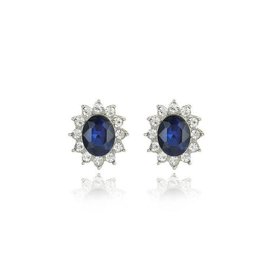 Sapphire Necklace Suit Fashion SUNFLOWER Zircon Stud Earrings $9.01 Dana Fashion Color: A Pair Of Ear Studs Women's Accessories Product information: Treatment Process: Electroplating Color: suit, separate necklace, a pair of ear studs Applicable populatio