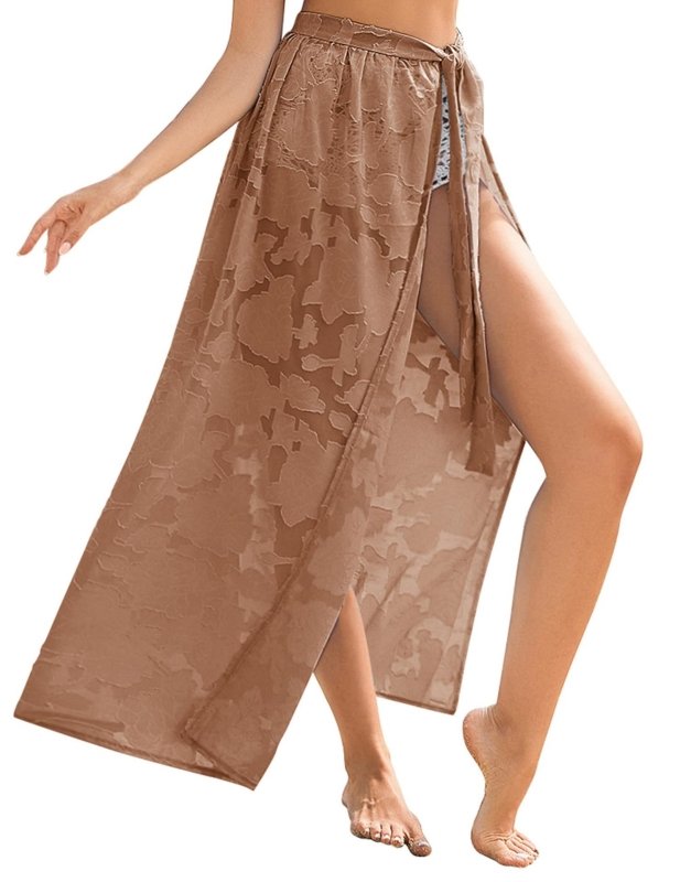 Sarong Transparent Floral Swimsuit Overskirt $25.50 Dana Fashion Color: Khaki Size: L Women's clothing Product information: Color: white, black, red, navy blue, yellow, khaki, green, pink, light blue, light purple Main fabric composition: Polyester Fiber