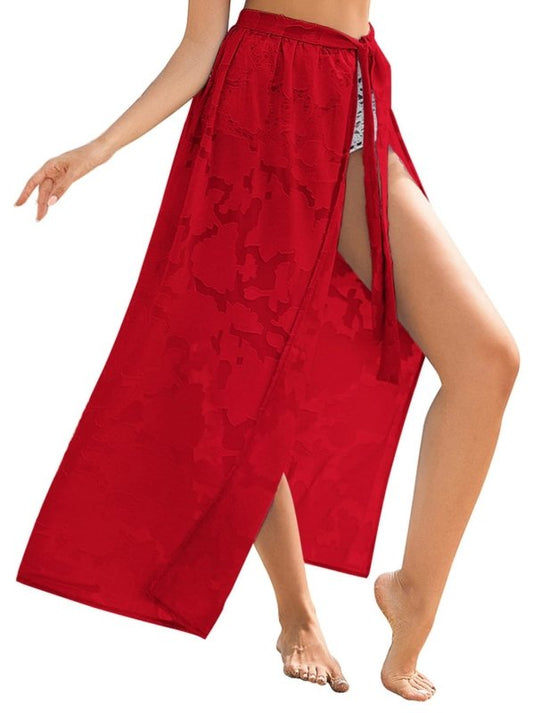 Sarong Transparent Floral Swimsuit Overskirt $25.50 Dana Fashion Color: Red Size: L Women's clothing Product information: Color: white, black, red, navy blue, yellow, khaki, green, pink, light blue, light purple Main fabric composition: Polyester Fiber Si