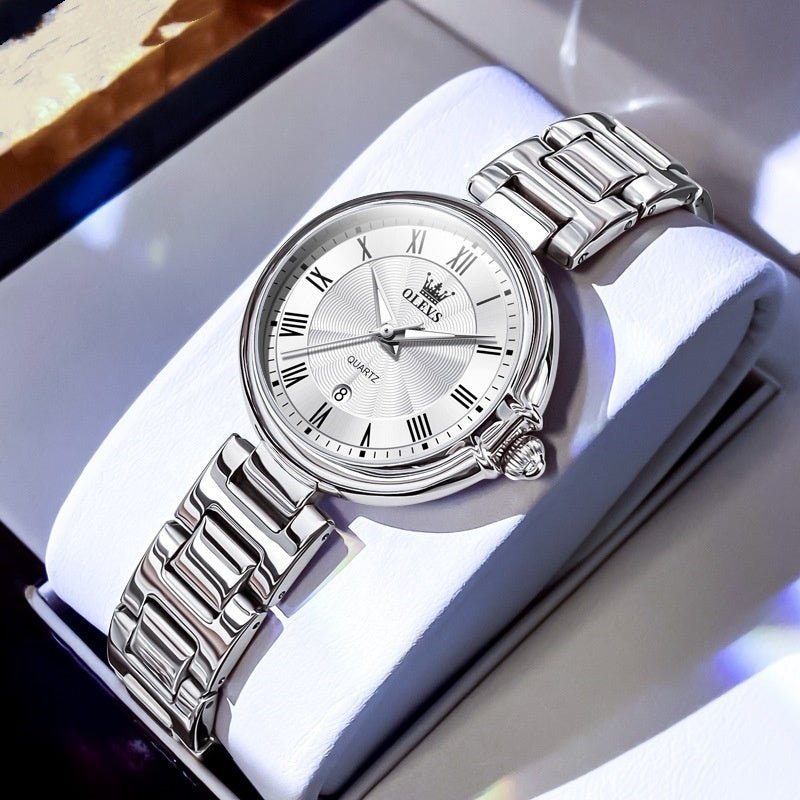 Scale Quartz Luminous Waterproof Sheet Calendar Women's Watch $79.90 Dana Fashion Color: White Women's Accessories Product information: Color: pink, white, blue, rose White, full Rose White, purple Thickness: 9.5mm Packing specification: quantity Style: E