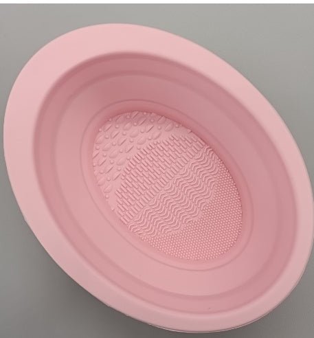 Scrubbing Plate Makeup Brush Cleaning Pad Makeup Brush Cleaning Bowl $24.00 Dana Fashion Color: Pink makeup Product Information Name: Makeup brush folding cleaning bowl Material: Silicone Be applicable: DIY facial mask Brewing water film Soaking beauty eg