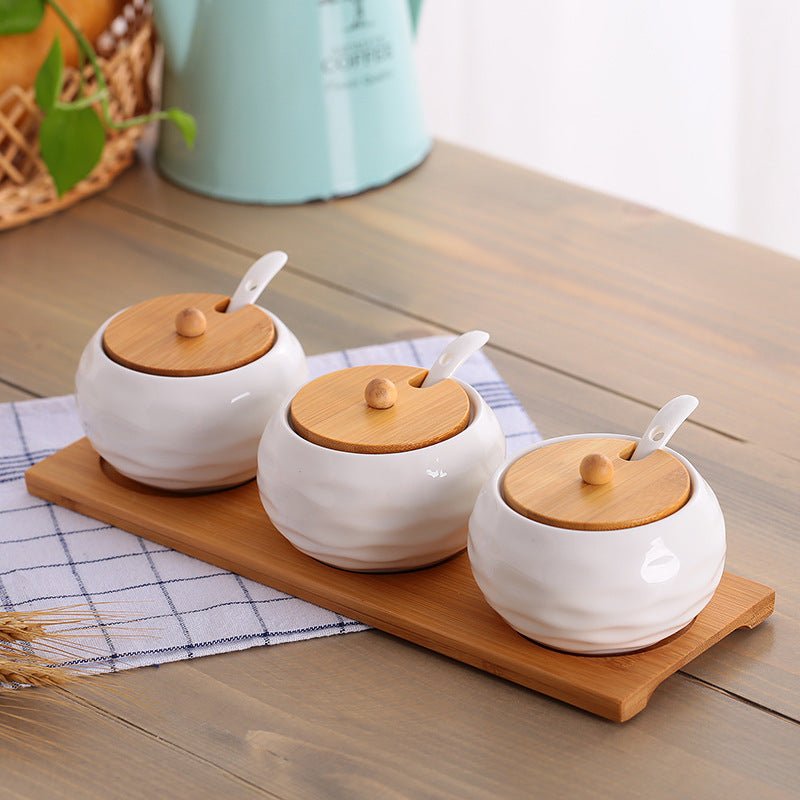 Seasoning Jar Seasoning Bottle Salt Monosodium Glutamate Seasoning Box Set Household $37.90 Dana Fashion Color: Ripple Dana's Kitchen Product information: Whether to import: No Material: Ceramic Types of seasonings that can be loaded: viscous seasoning Ap