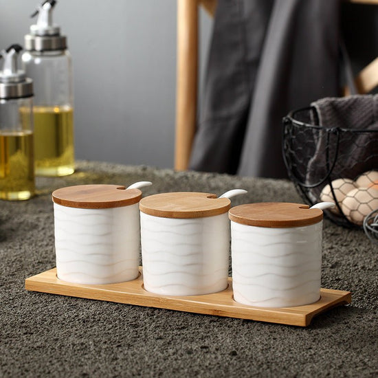 Seasoning Jar Seasoning Bottle Salt Monosodium Glutamate Seasoning Box Set Household $37.90 Dana Fashion Color: Straight corrugated white Dana's Kitchen Product information: Whether to import: No Material: Ceramic Types of seasonings that can be loaded: v