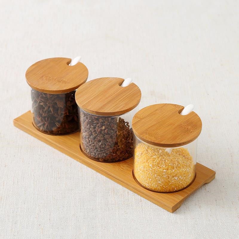 Seasoning Jar Seasoning Bottle Salt Monosodium Glutamate Seasoning Box Set Household $37.90 Dana Fashion Color: Straight glass Dana's Kitchen Product information: Whether to import: No Material: Ceramic Types of seasonings that can be loaded: viscous seas