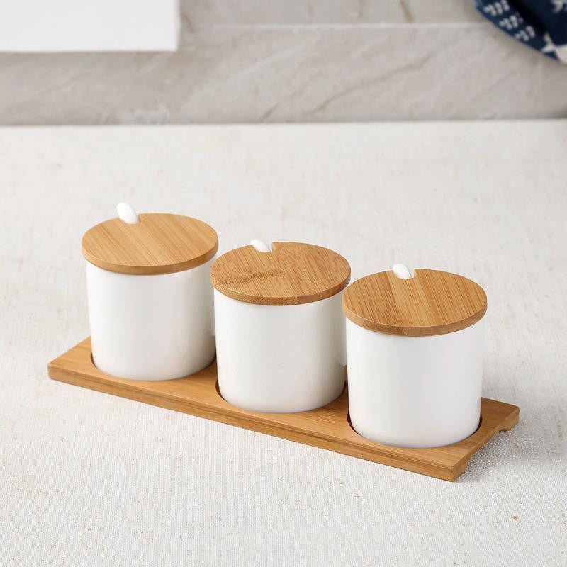 Seasoning Jar Seasoning Bottle Salt Monosodium Glutamate Seasoning Box Set Household $37.90 Dana Fashion Color: Straight Dana's Kitchen Product information: Whether to import: No Material: Ceramic Types of seasonings that can be loaded: viscous seasoning