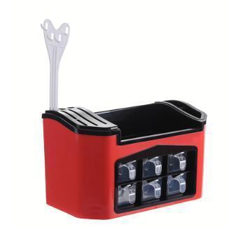 Seasoning storage box $65.30 Dana Fashion Color: Red Dana's Kitchen material: plastic Single gauge: 24.5*21.5*40.5cm Number of layers (specifications): Large ivory hundred, large apple green, large Chinese red, small ivory white, small Chinese red