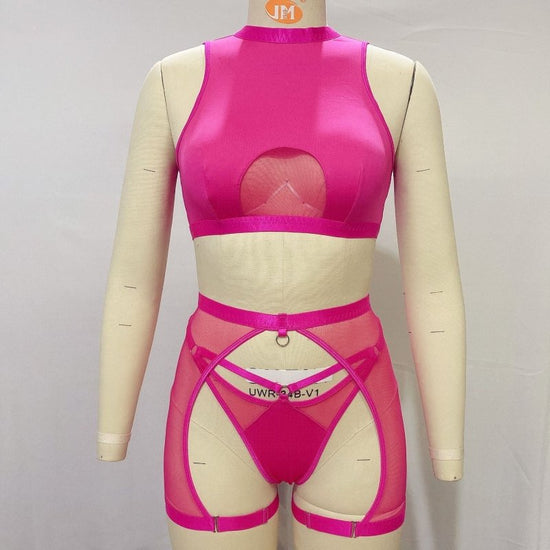 See-through Bra Fashion Underwear Suit Women $32.99 Dana Fashion Color: Rose Red Size: L Women's clothing Product information: Fabric name: Mesh Color: pink, rose red, blue, white, black Main fabric composition: Polyester Fiber (polyester) Size: S,M,L App