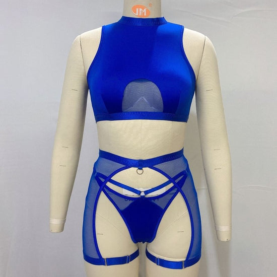 See-through Bra Fashion Underwear Suit Women $32.99 Dana Fashion Color: Blue Size: L Women's clothing Product information: Fabric name: Mesh Color: pink, rose red, blue, white, black Main fabric composition: Polyester Fiber (polyester) Size: S,M,L Applica