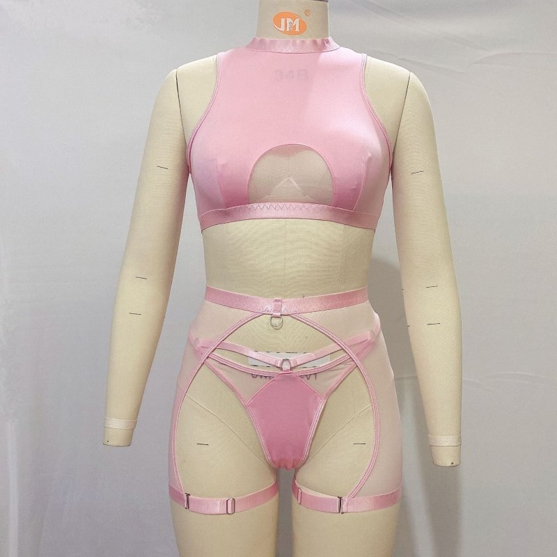 See-through Bra Fashion Underwear Suit Women $32.99 Dana Fashion Color: Pink Size: L Women's clothing Product information: Fabric name: Mesh Color: pink, rose red, blue, white, black Main fabric composition: Polyester Fiber (polyester) Size: S,M,L Applica