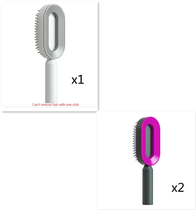 Self Cleaning Hair Brush For Women One-key Cleaning Hair Loss Airbag Massage Scalp Comb Anti-Static Hairbrush $26.16 Dana Fashion Color: Set4 Beauty Tools Overview: 1. 3D Air Cushion Design: This brush has an oval base and a soft cushion base, wide comb t
