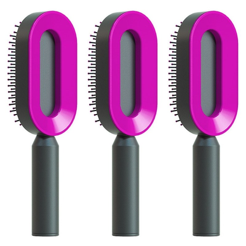 Self Cleaning Hair Brush For Women One-key Cleaning Hair Loss Airbag Massage Scalp Comb Anti-Static Hairbrush $26.16 Dana Fashion Color: Set S Beauty Tools Overview: 1. 3D Air Cushion Design: This brush has an oval base and a soft cushion base, wide comb