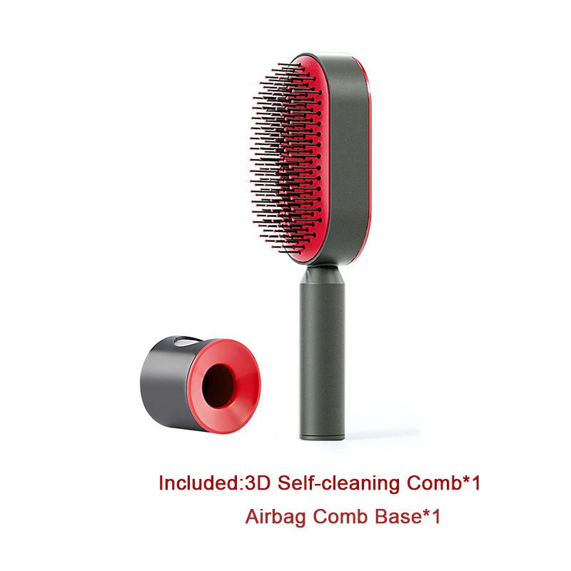 Self Cleaning Hair Brush For Women One-key Cleaning Hair Loss Airbag Massage Scalp Comb Anti-Static Hairbrush $40.59 Dana Fashion Color: Set A Beauty Tools Overview: 1. 3D Air Cushion Design: This brush has an oval base and a soft cushion base, wide comb