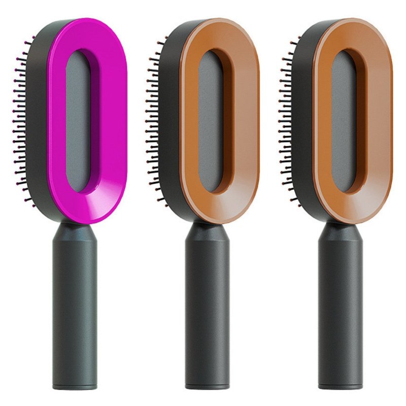 Self Cleaning Hair Brush For Women One-key Cleaning Hair Loss Airbag Massage Scalp Comb Anti-Static Hairbrush $26.16 Dana Fashion Color: Set U Beauty Tools Overview: 1. 3D Air Cushion Design: This brush has an oval base and a soft cushion base, wide comb