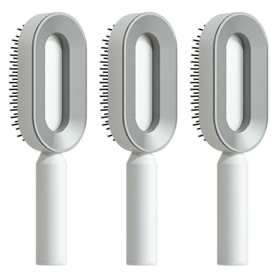 Self Cleaning Hair Brush For Women One-key Cleaning Hair Loss Airbag Massage Scalp Comb Anti-Static Hairbrush $26.16 Dana Fashion Color: Set R Beauty Tools Overview: 1. 3D Air Cushion Design: This brush has an oval base and a soft cushion base, wide comb