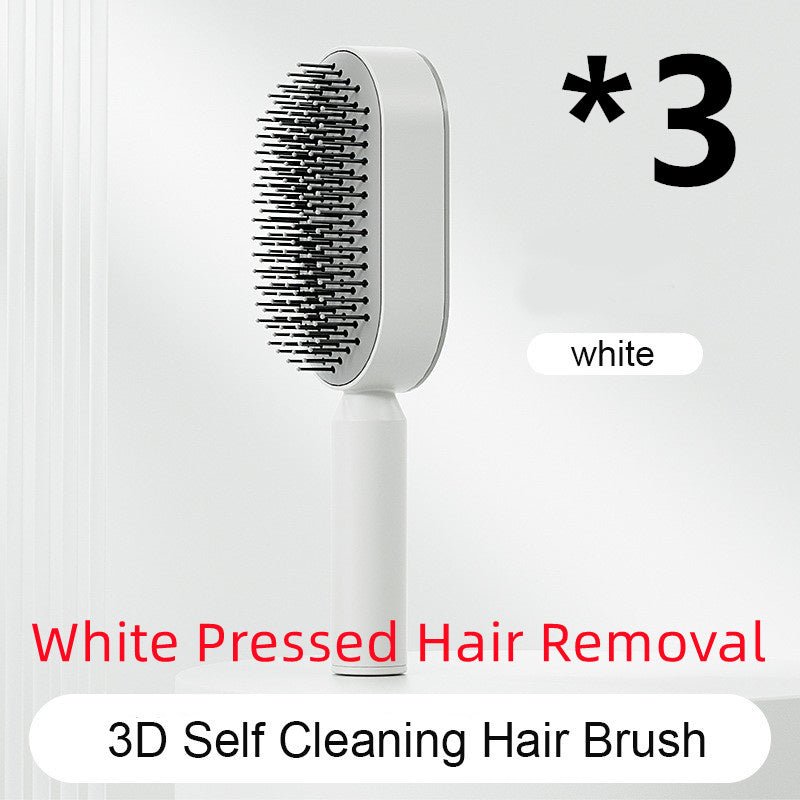 Self Cleaning Hair Brush For Women One-key Cleaning Hair Loss Airbag Massage Scalp Comb Anti-Static Hairbrush $34.14 Dana Fashion Color: Set G Beauty Tools Overview: 1. 3D Air Cushion Design: This brush has an oval base and a soft cushion base, wide comb