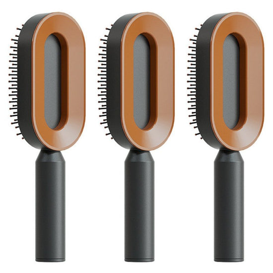 Self Cleaning Hair Brush For Women One-key Cleaning Hair Loss Airbag Massage Scalp Comb Anti-Static Hairbrush $26.16 Dana Fashion Color: Set Q Beauty Tools Overview: 1. 3D Air Cushion Design: This brush has an oval base and a soft cushion base, wide comb