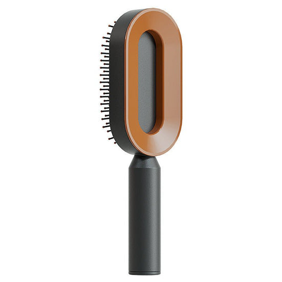Self Cleaning Hair Brush For Women One-key Cleaning Hair Loss Airbag Massage Scalp Comb Anti-Static Hairbrush $26.54 Dana Fashion Color: Black gold Beauty Tools Overview: 1. 3D Air Cushion Design: This brush has an oval base and a soft cushion base, wide