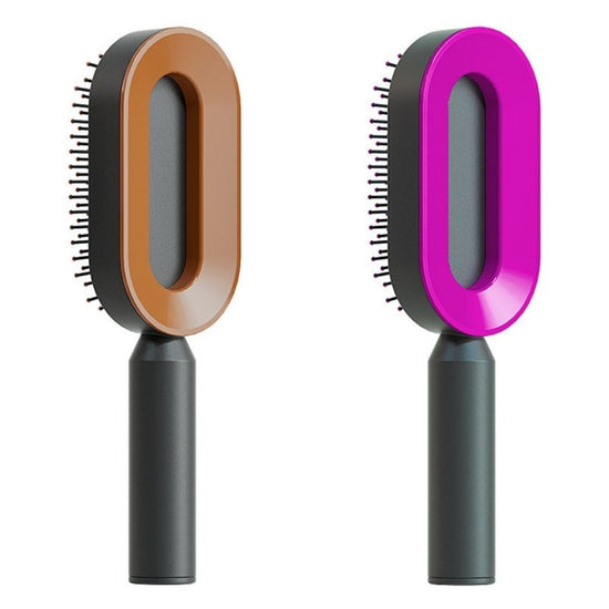 Self Cleaning Hair Brush For Women One-key Cleaning Hair Loss Airbag Massage Scalp Comb Anti-Static Hairbrush $18.93 Dana Fashion Color: Set O Beauty Tools Overview: 1. 3D Air Cushion Design: This brush has an oval base and a soft cushion base, wide comb