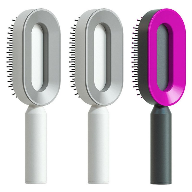 Self Cleaning Hair Brush For Women One-key Cleaning Hair Loss Airbag Massage Scalp Comb Anti-Static Hairbrush $26.16 Dana Fashion Color: Set W Beauty Tools Overview: 1. 3D Air Cushion Design: This brush has an oval base and a soft cushion base, wide comb