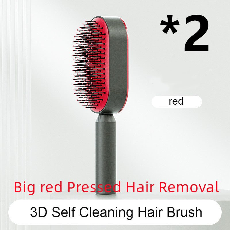 Self Cleaning Hair Brush For Women One-key Cleaning Hair Loss Airbag Massage Scalp Comb Anti-Static Hairbrush $23.75 Dana Fashion Color: Set F Beauty Tools Overview: 1. 3D Air Cushion Design: This brush has an oval base and a soft cushion base, wide comb