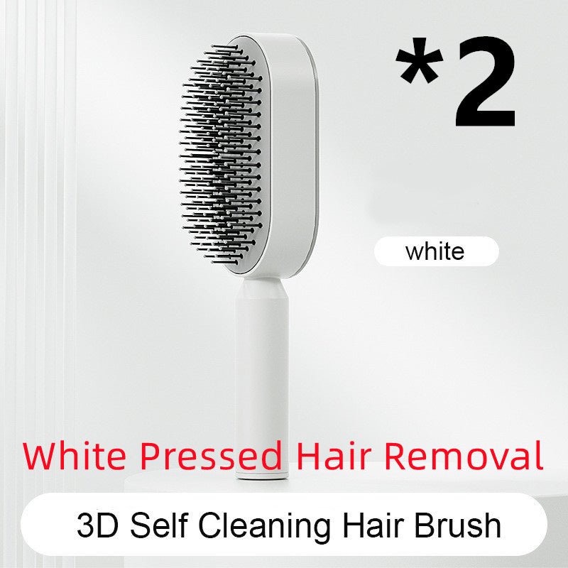 Self Cleaning Hair Brush For Women One-key Cleaning Hair Loss Airbag Massage Scalp Comb Anti-Static Hairbrush $40.44 Dana Fashion Color: Set D Beauty Tools Overview: 1. 3D Air Cushion Design: This brush has an oval base and a soft cushion base, wide comb