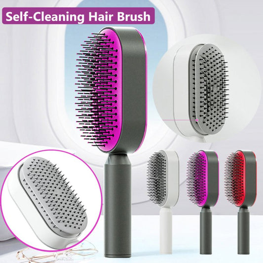 Self Cleaning Hair Brush For Women One-key Cleaning Hair Loss Airbag Massage Scalp Comb Anti-Static Hairbrush $41.17 Dana Fashion Color: 3pcs Set A Beauty Tools Overview: 1. 3D Air Cushion Design: This brush has an oval base and a soft cushion base, wide
