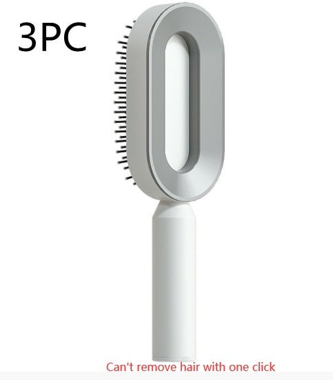 Self Cleaning Hair Brush For Women One-key Cleaning Hair Loss Airbag Massage Scalp Comb Anti-Static Hairbrush $41.17 Dana Fashion Color: 3pcs Set A Beauty Tools Overview: 1. 3D Air Cushion Design: This brush has an oval base and a soft cushion base, wide