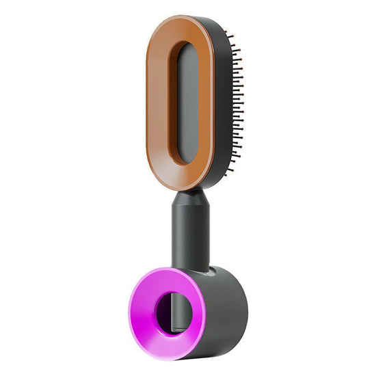 Self Cleaning Hair Brush For Women One-key Cleaning Hair Loss Airbag Massage Scalp Comb Anti-Static Hairbrush $27.14 Dana Fashion Color: Black gold Set Beauty Tools Overview: 1. 3D Air Cushion Design: This brush has an oval base and a soft cushion base, w