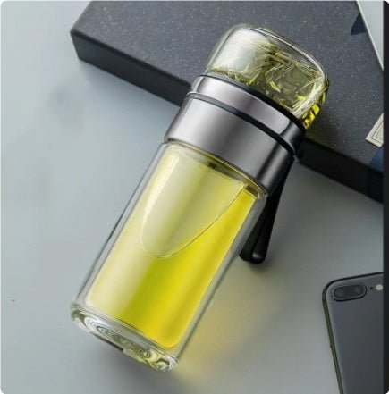 Separated Tea Cup For Tea $29.50 Dana Fashion Color: Steel color capacity: 420ml Dana's Kitchen Product information: Product Category: Tea Cup Material: high borosilicate Function: sealed and leak-proof Structure: Double Cup accessories: with lid Color: w