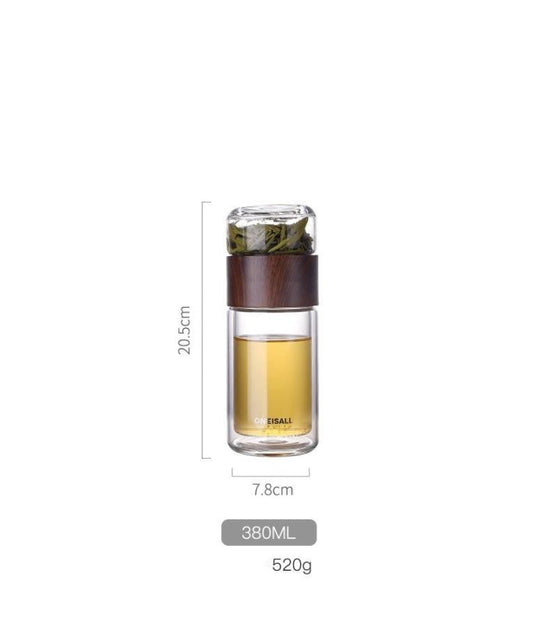 Separated Tea Cup For Tea $29.50 Dana Fashion Color: Steel color capacity: 420ml Dana's Kitchen Product information: Product Category: Tea Cup Material: high borosilicate Function: sealed and leak-proof Structure: Double Cup accessories: with lid Color: w