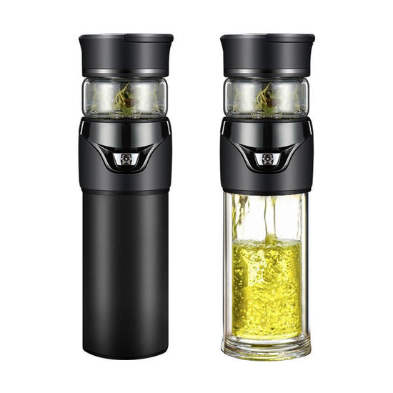 Separating tea cup $71.31 Dana Fashion Color: Black Dana's Kitchen Material; inside and outside 304 Insulation performance; 6-12 hours Style; light luxury Style; straight cup Capacity: 101m1-500ml Instructions: 1. Clean the cup with a neutral detergent be