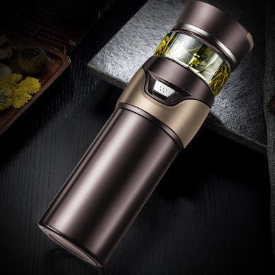 Separating tea cup $71.31 Dana Fashion Color: Brown Dana's Kitchen Material; inside and outside 304 Insulation performance; 6-12 hours Style; light luxury Style; straight cup Capacity: 101m1-500ml Instructions: 1. Clean the cup with a neutral detergent be