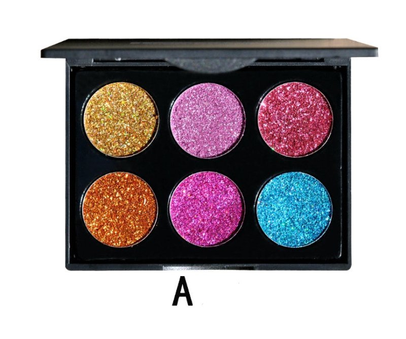 Sequin eye shadow tray $27.69 Dana Fashion Color: A makeup Type: Eye Shadow Palette Product size: length 10 cm, width 7.8 cm, height 0.9 cm Color: 6 colors Suitable for the crowd: 6 color palettes, suitable for parties, makeup studios, stage makeup, to me