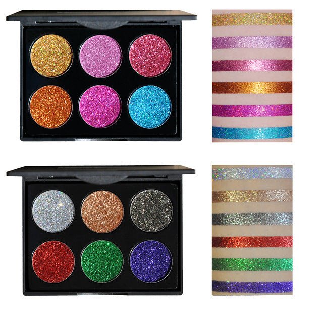 Sequin eye shadow tray $27.69 Dana Fashion Color: A makeup Type: Eye Shadow Palette Product size: length 10 cm, width 7.8 cm, height 0.9 cm Color: 6 colors Suitable for the crowd: 6 color palettes, suitable for parties, makeup studios, stage makeup, to me