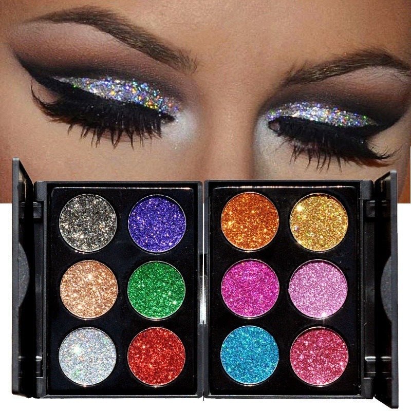Sequin eye shadow tray $27.69 Dana Fashion Color: A makeup Type: Eye Shadow Palette Product size: length 10 cm, width 7.8 cm, height 0.9 cm Color: 6 colors Suitable for the crowd: 6 color palettes, suitable for parties, makeup studios, stage makeup, to me