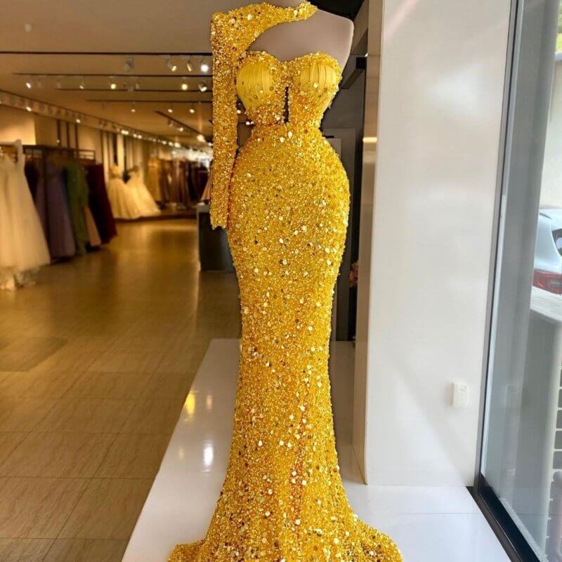 Sequined Pearl Embroidery Lace Asymmetric Single Sleeve Dress $690.36 Dana Fashion Color: Black size: Free Size Women's clothing Product information: Color: gold, black, lavender purple, pink, light green, white, dark blue, light blue, wine red, red, ligh