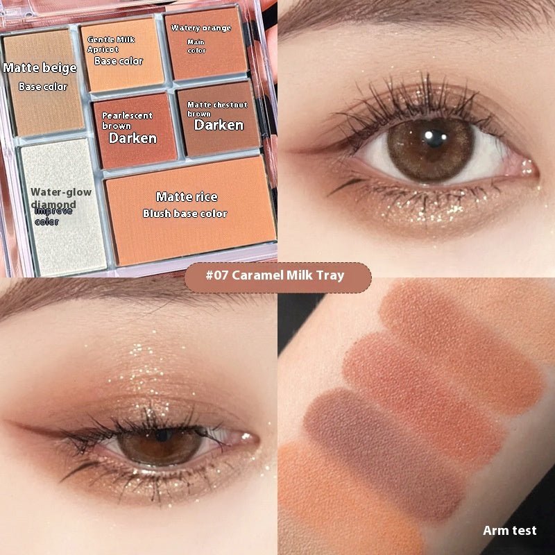 Seven Colors Eye Shadow Plate Earth Colors Shimmer Matte Makeup $19.50 Dana Fashion Color Classification: 07 Caramel Milk Plate makeup Product information: Color: purple, brown, caramel Specification: Standard specifications Applicable skin type: Universa