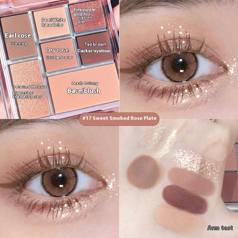 Seven Colors Eye Shadow Plate Earth Colors Shimmer Matte Makeup $19.50 Dana Fashion Color Classification: 17 Sweet Aromatherapy makeup Product information: Color: purple, brown, caramel Specification: Standard specifications Applicable skin type: Universa