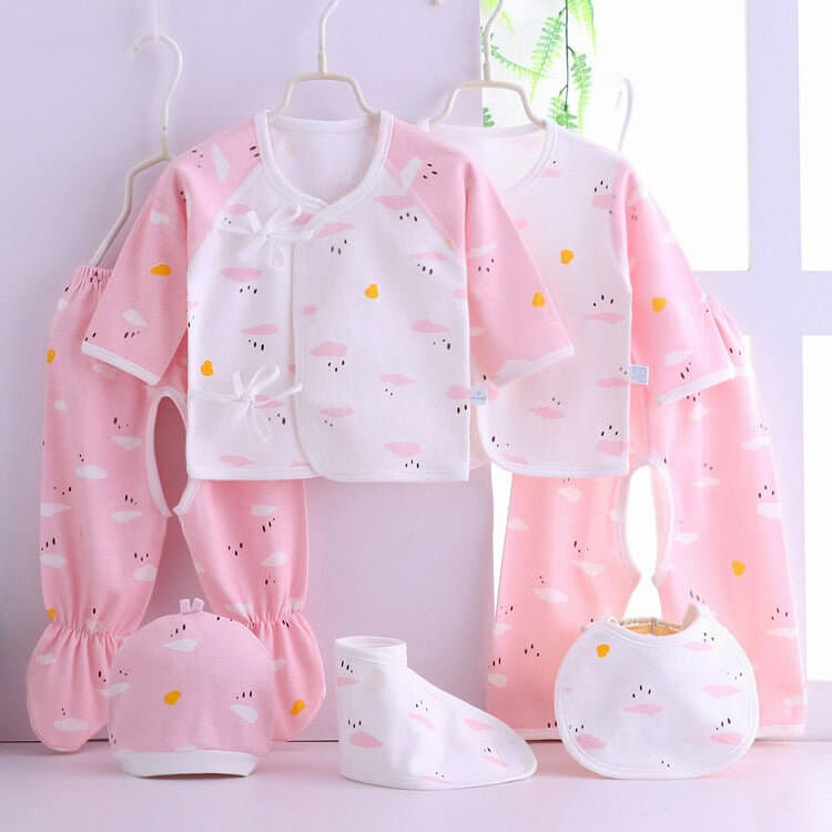 Seven-piece Baby Clothes Color Cotton Newborn Underwear $29.50 Dana Fashion Color: Cloud pink Size: 59cm Baby Clothing Specification: [Name]: Seven-piece newborn gift box [Color]: as shown in the picture 【Packaging: Individually packed [Weight]: 1 hand we