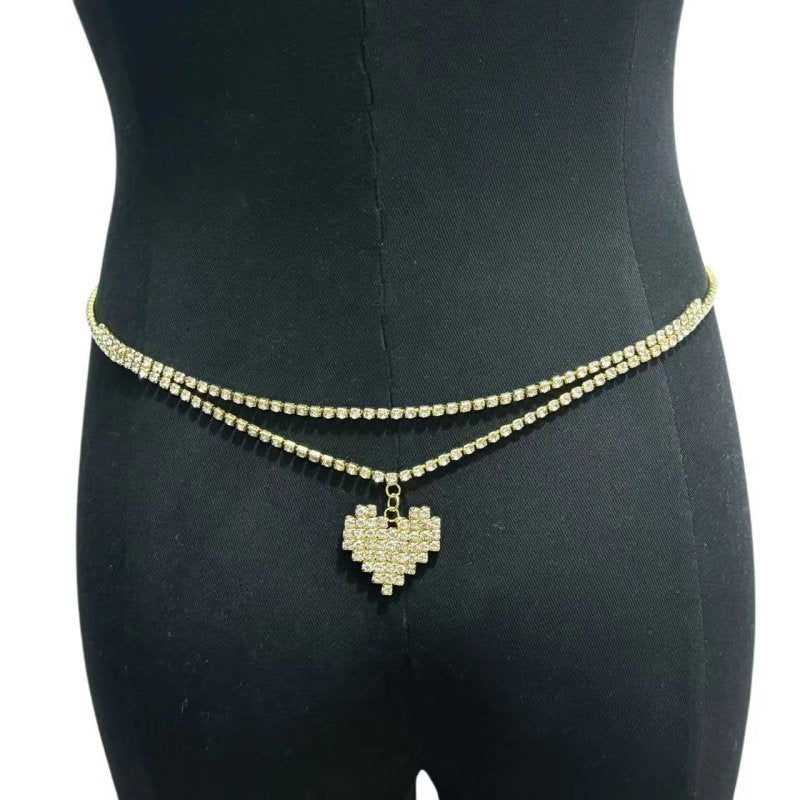 Sexy And Personalized Double Layers Loving Heart Pendant Waist Chain $15.14 Dana Fashion Color: Gold Women's Accessories Product information: Color: silver, gold Applicable Gender: Female Material: Rhinestone Popular elements: chain Style: Simple Packing