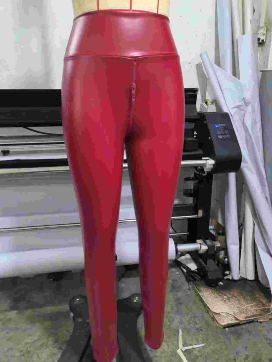 Sexy Black Matte Pc Leather Crotch Pants Exotic Sexy Black Matte $55.99 Dana Fashion Size: 2XL Color: Wine Red Women's clothing Style：Open end Whether code zipper ：is Feature：waterproof